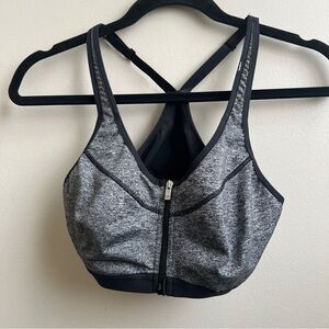 Victoria’s Secret Sport Zip Front Supportive Sports Bra Gray VSX Size 34B
